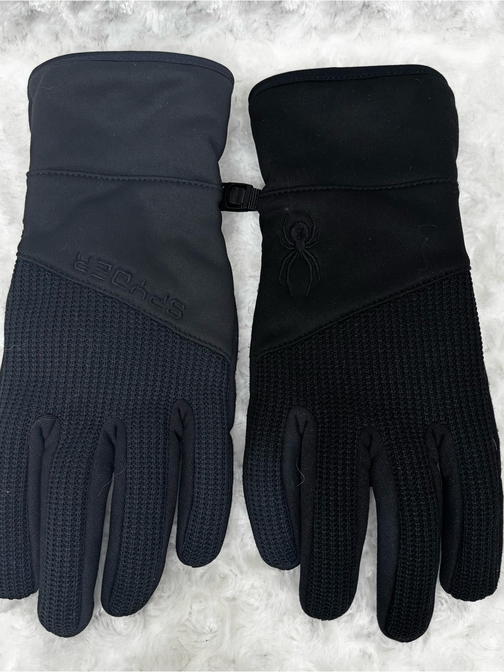 Spyder Core Conduct Sweater Knit Black Gloves SZ Large